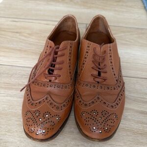 Brown Leather Oxford Shoes Size 6